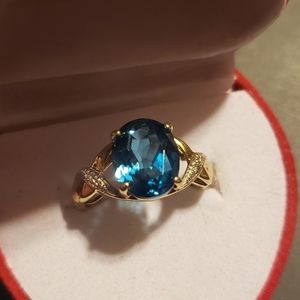 10k solid gold topaz ring